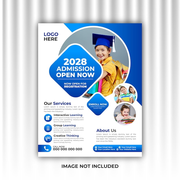 modern and creative school admission flyer template