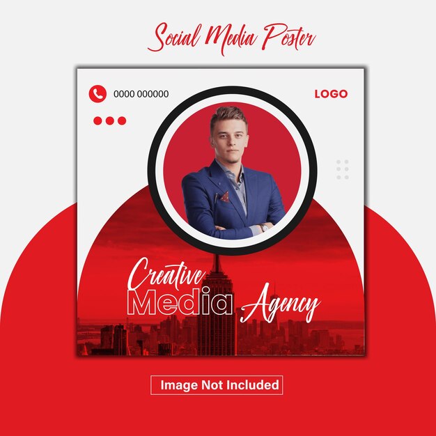 Vector modern amp creative social media marketing poster design template