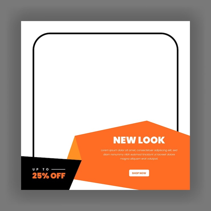 Vector modern creative social media poster design minimalist marketing banner with black and yellow color