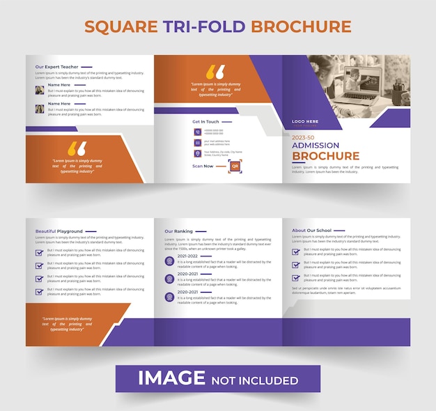 Modern creative square education brochure template design