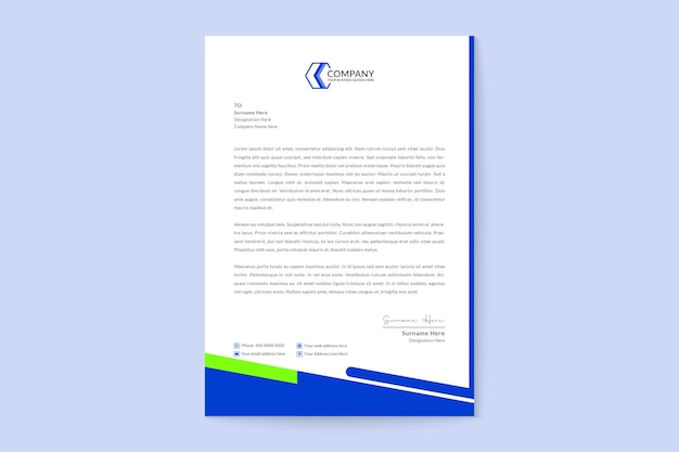 Modern creative tech branding letterhead template