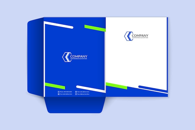 Vector modern creative tech branding presentation folder template