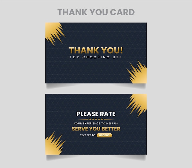 Modern creative thank you card and business card design template