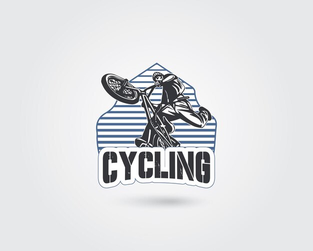 Vettore moderno modello di progettazione del logo vettoriale del club sportivo ciclistico creativo unico