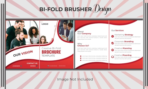 Modern and Creative vector corporate bifold brochure template design