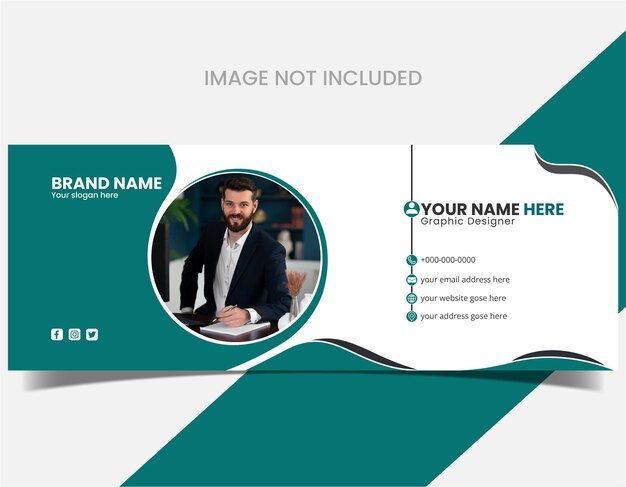 Vector modern and creative vector email signature design