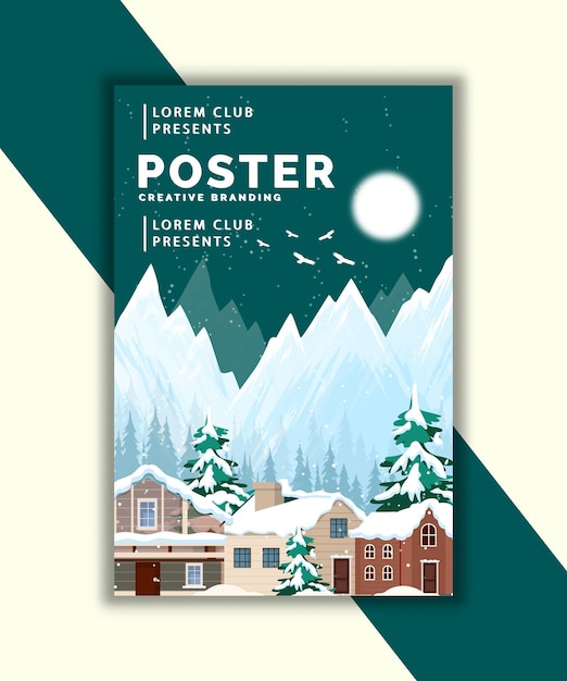 Modern and creative winter poster design template