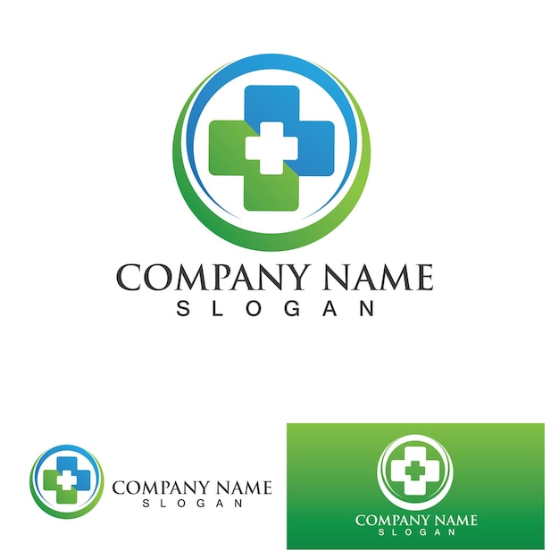 Modern cross logo Health medical icon template Vector