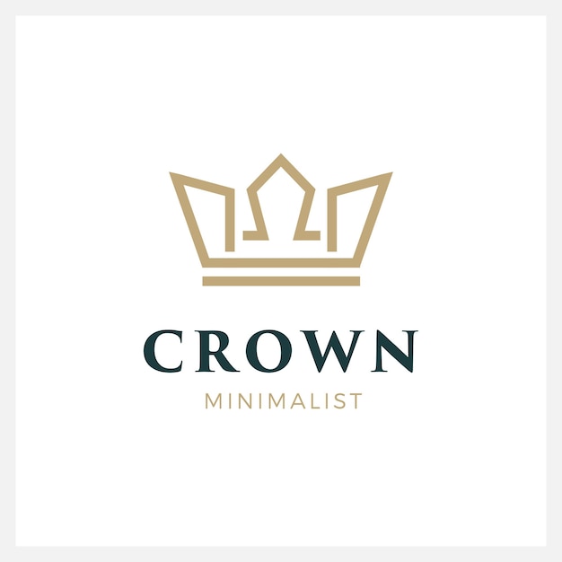 Modern Crown Logo en symbool sjabloon illustratie pictogram minimalistisch