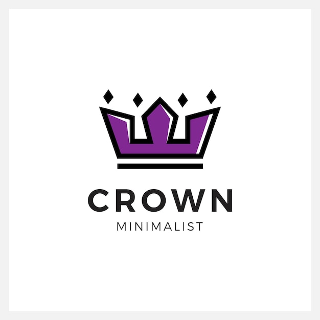 Modern crown logo en symbool sjabloon illustratie pictogram minimalistisch