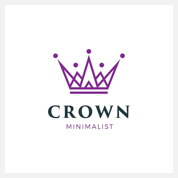 Modern Crown Logo en symbool sjabloon illustratie pictogram minimalistisch