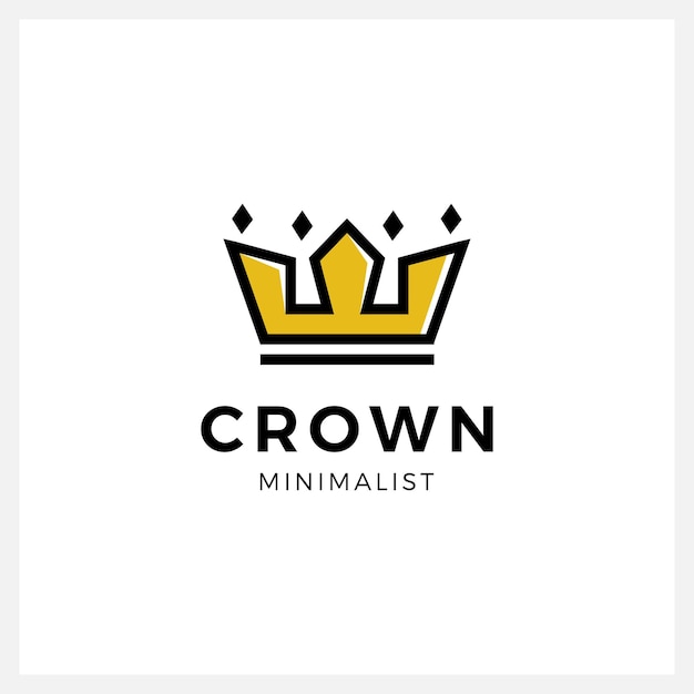 Modern Crown Logo and symbol template illustration icon minimalist