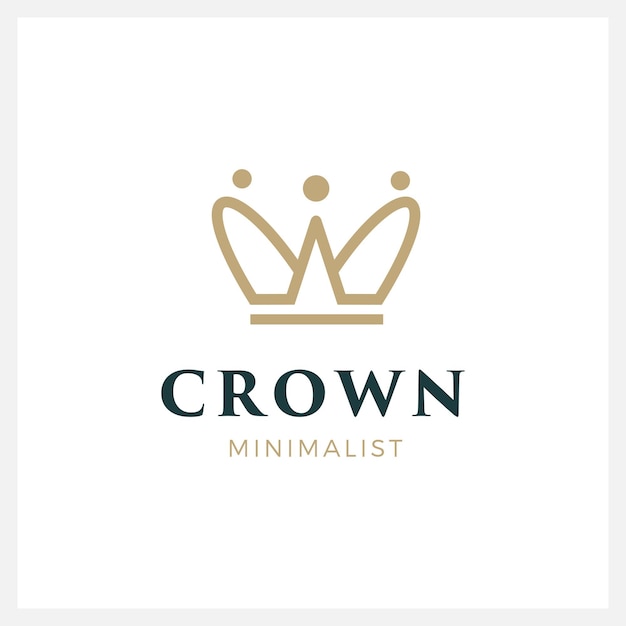 Современный логотип короны и значок символа шаблона иллюстрации минималистский