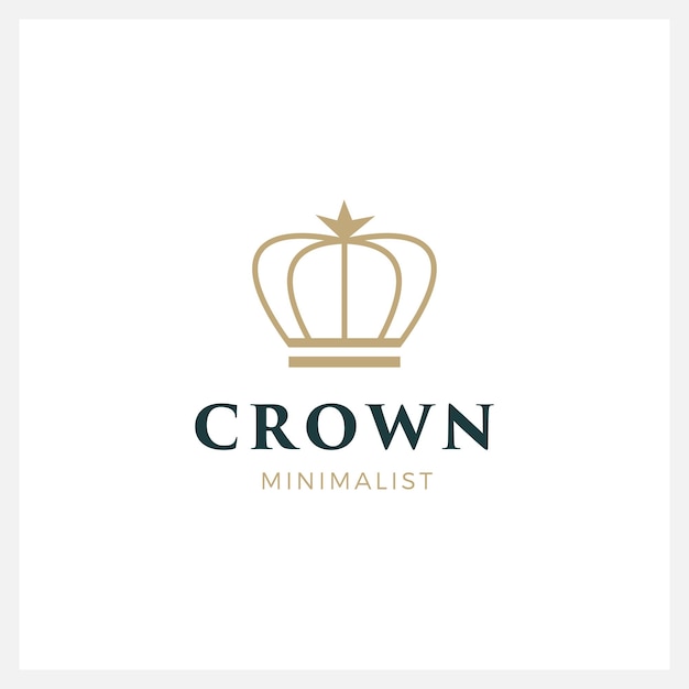 Modern Crown Logo and symbol template illustration icon minimalist