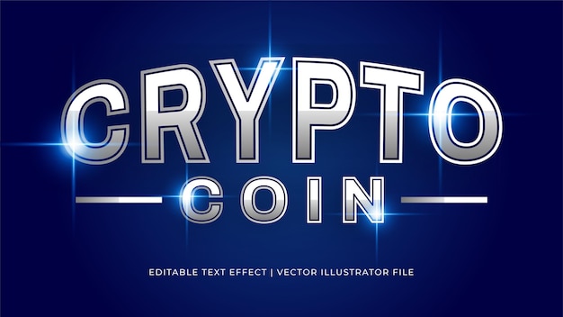 Modern cryptomunt bewerkbaar tekststijleffect tekststijlthema Modern blauw blockchain-technologie bewerkbaar teksteffect levendige moderne kleur glanzend Tekststijleffect Bewerkbare lettertypen vectorbestanden