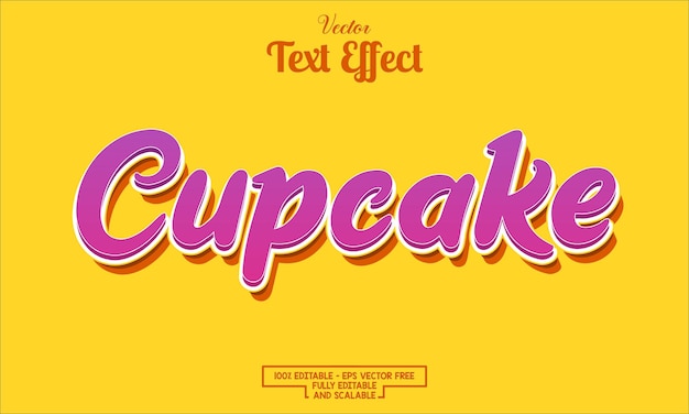 modern cupcake on yellow background editable text effect