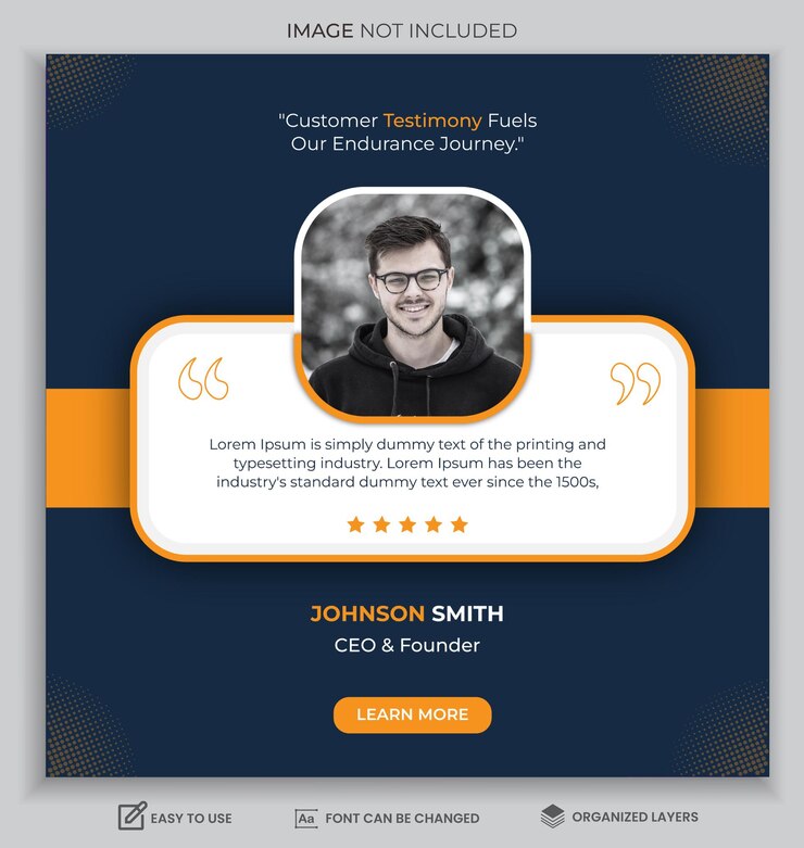 Modern Customer Or Client Service Feedback Review Post Design Template