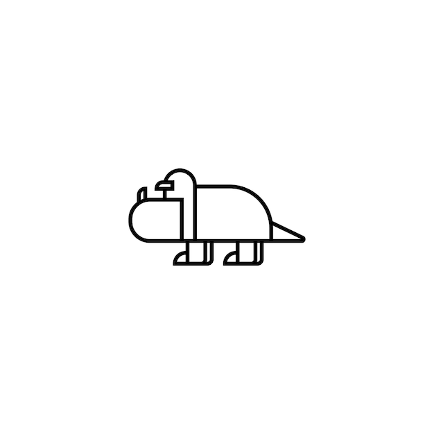 Modern Cute Dinosaur Icon シンプルモダンなアイコン