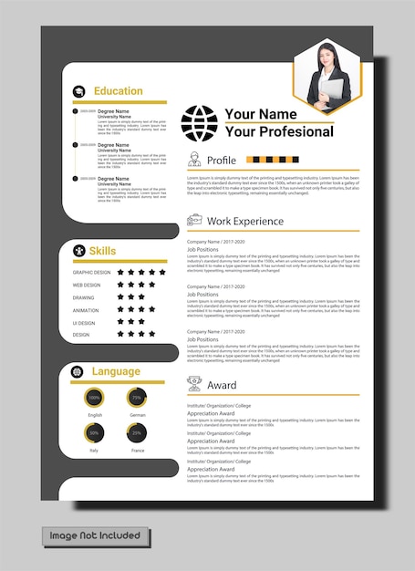 Modern cv of cv-sjabloon