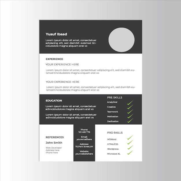 Modern cv resume letter