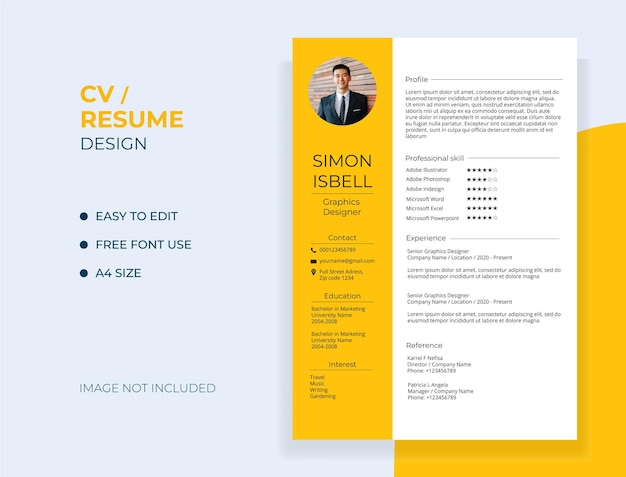 Modern cv or resume template