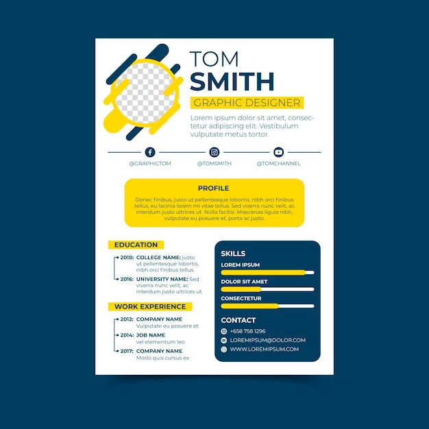 Modern cv-sjabloonconcept