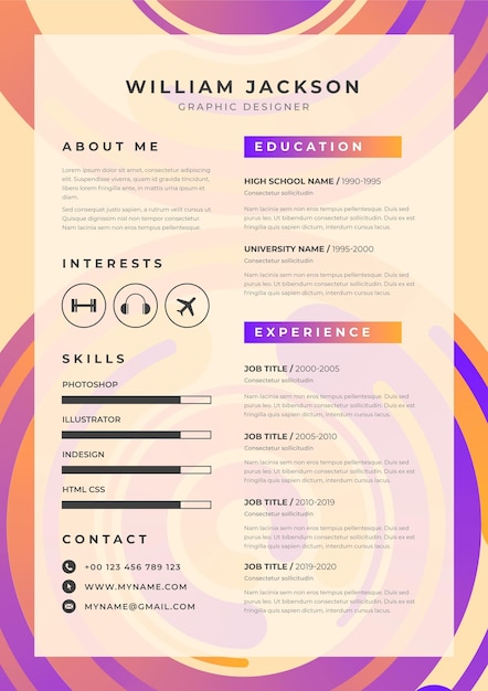 Modern cv template concept