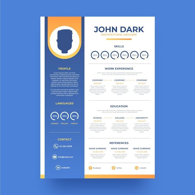 Modern cv template concept