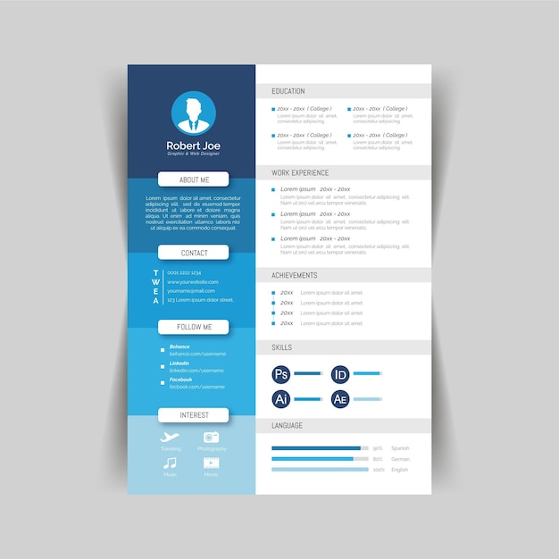 Vector modern cv template