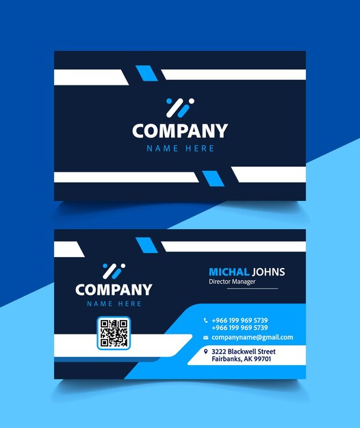 Modern cyan black amp white professional business card template