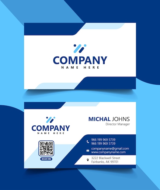 Modern cyan black amp white professional business card template