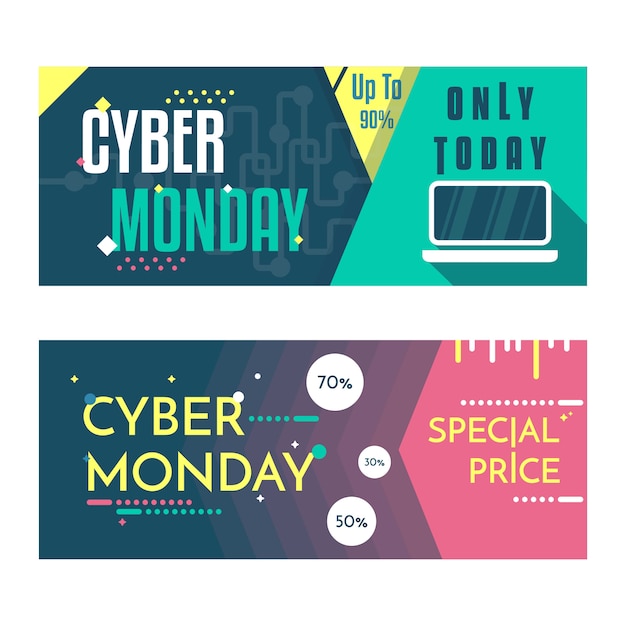 Design moderno di cyber ​​monday banner