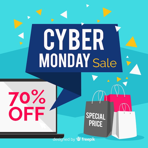 Premium Vector | Modern cyber monday composition with flat design