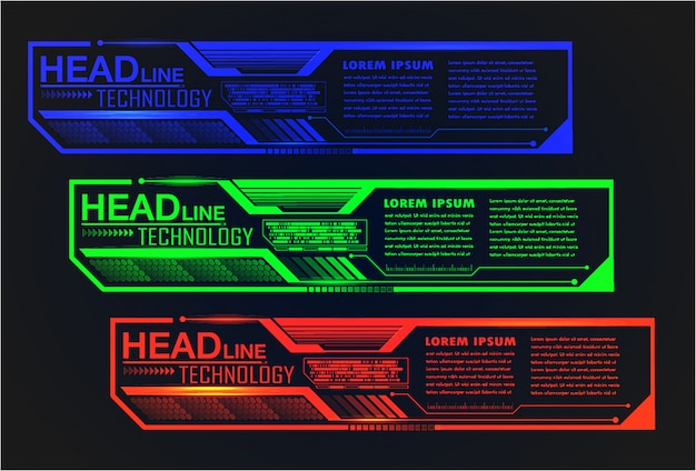 Modello di casella di testo cyber moderno, banner infografica