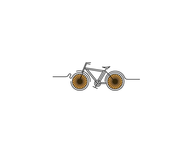 Modern cycling flat line art drawing, vector illustration.