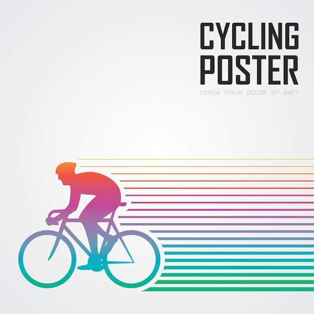 ベクトル 現代サイクリングポスター