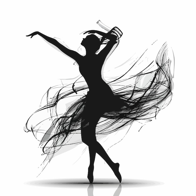 Vector modern dance silhouette 2