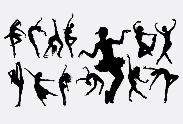 Vector modern dance silhouette