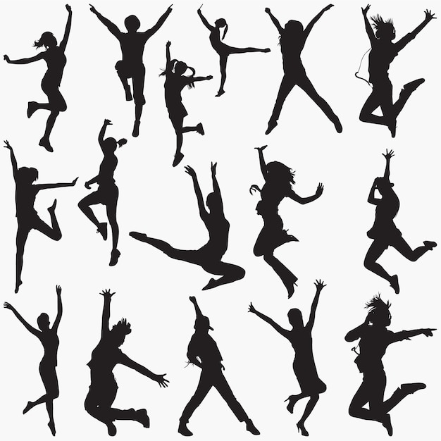 Vector modern dance silhouettes