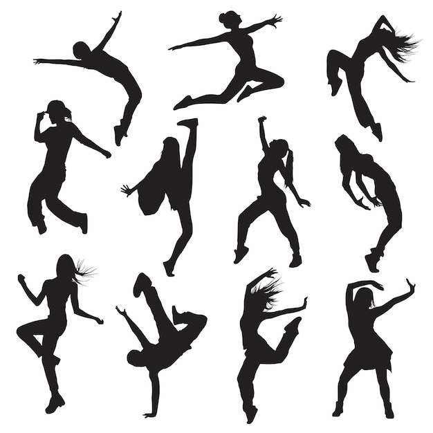 Modern dance silhouettes