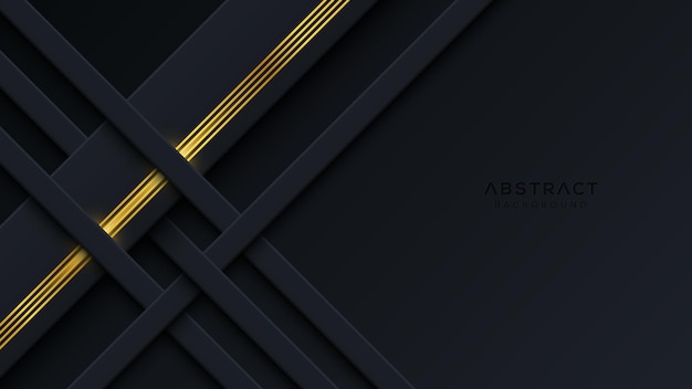 Vector modern dark background with golden lines