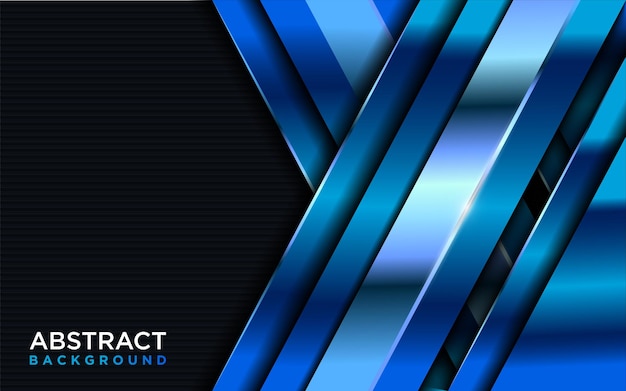 Modern Dark Background with Shinny Blue Gradient Shape and Lines Combination. Graphic Design Element.