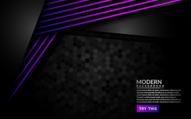 Modern dark background with shinny purple lines.