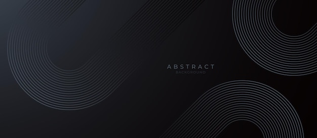 Modern dark black abstract horizontal banner background