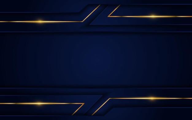 Modern dark blue background with golden lines element