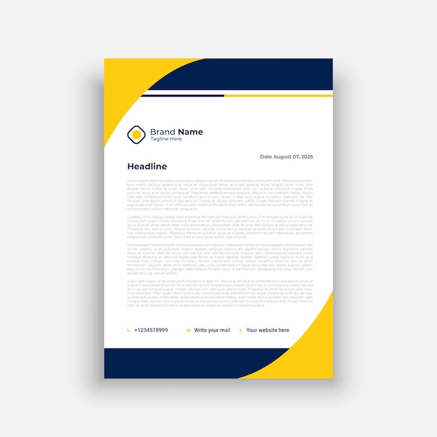 Modern Dark Blue Corporate Letterhead