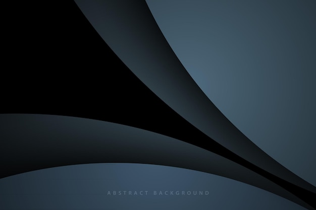 Vector modern dark blue curve paper cut abstract background