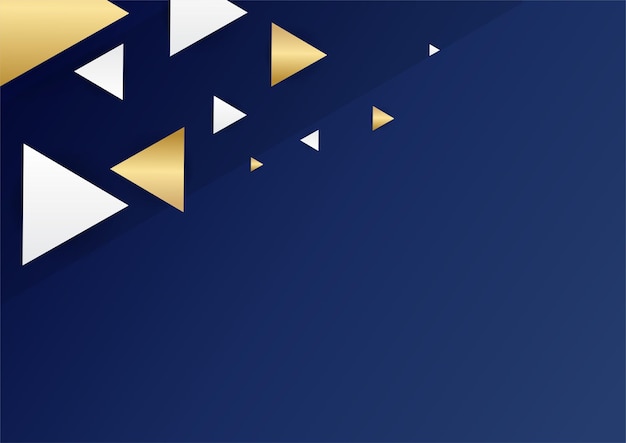 Modern dark blue and gold abstract background. Abstract polygonal pattern luxury dark blue with gold. Dark navy blue and gold geometrics and lines background. Design for presentation, banner, cover.