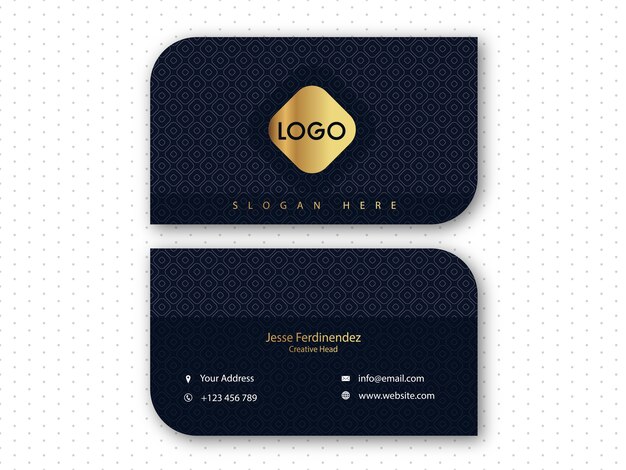 Vector modern dark blue pattern business card