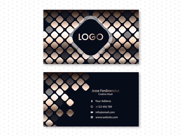 Modern dark color background & browns pattern luxury business card